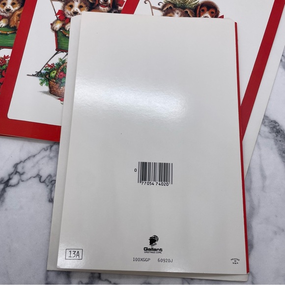 4 Vintage Christmas Gallant Greeting Cards Great-Grandparents Dog Sleigh Winter - Picture 3 of 3